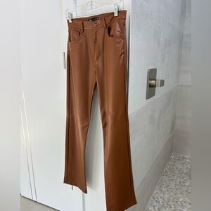 Brown Faux Leather Pants